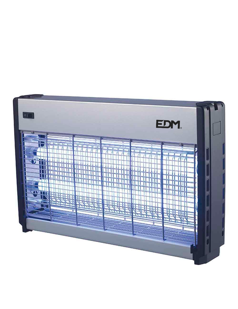 Mata insectos profesional eléctrico 2x20w 150m² 64x10x36cm color cromo/negro edm