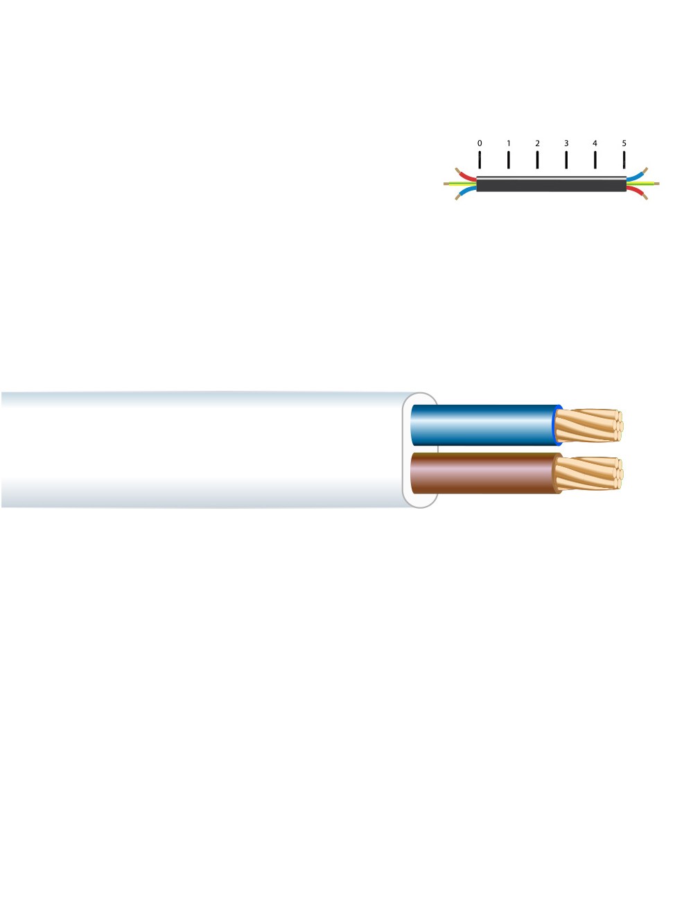 Manguera plana h05vvh2-f 2 x 1,0 mm², blanca euro/m