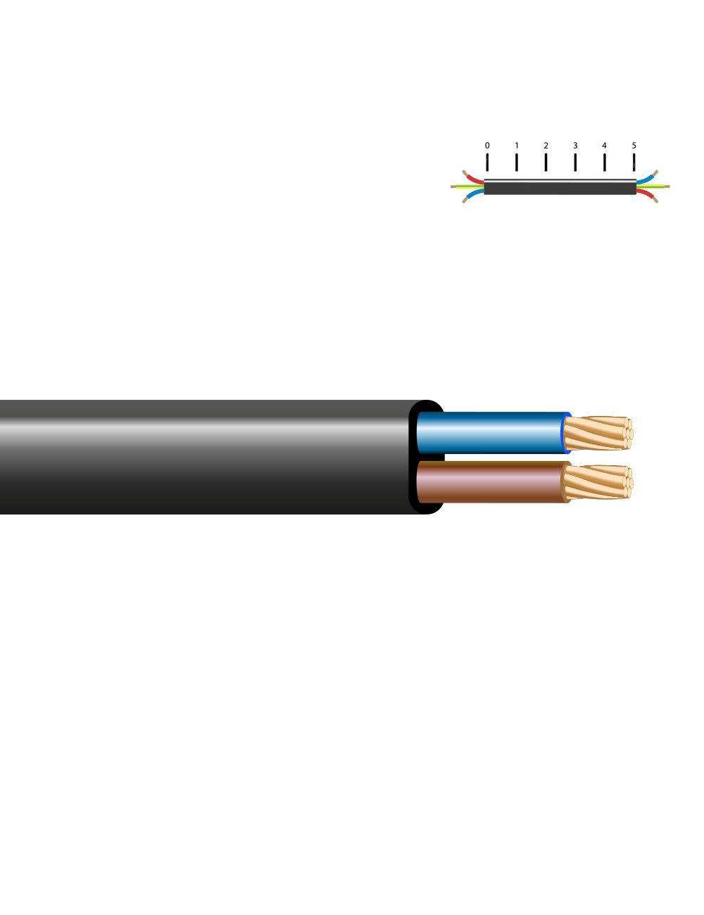 Manguera plana h05vvh2-f 2 x 1,0 mm², negra euro/m