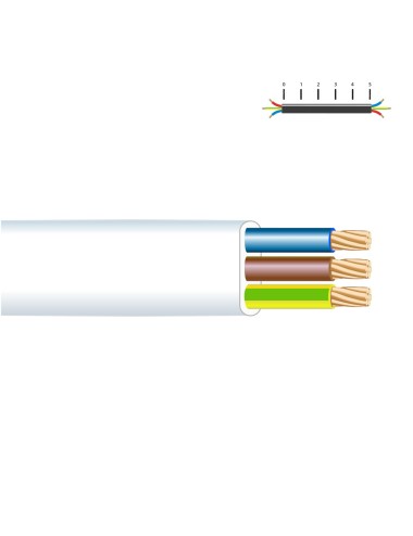 Manguera plana 3x1,5mm blanca (audio) flexible h05 vv-f euro/m