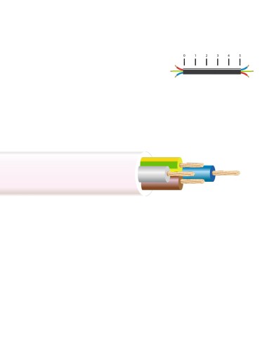 Manguera tubular h05vv-f 4 g 1,5 mm², blanca euro/m