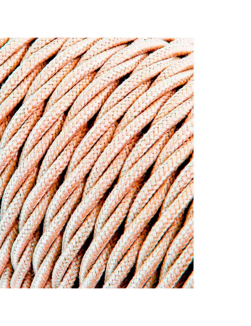 Cable textil trenzado 2x0,75mm beige 25m