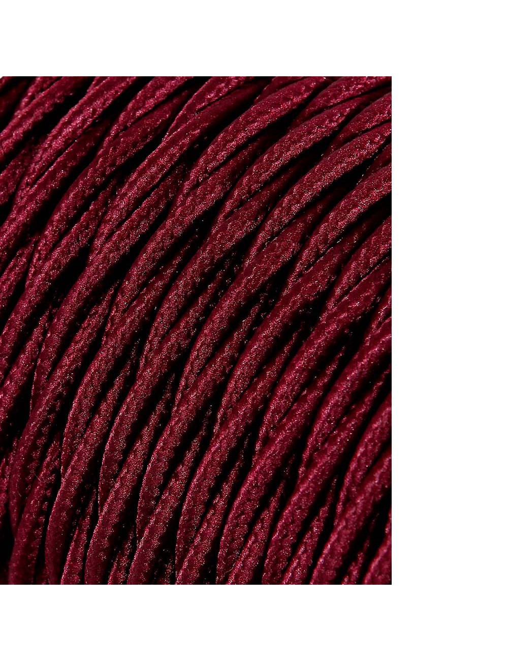 Cable textil trenzado 2x0,75mm burdeos 25m