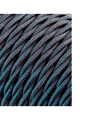 Cable textil trenzado 2x0,75mm gris oscuro 25m