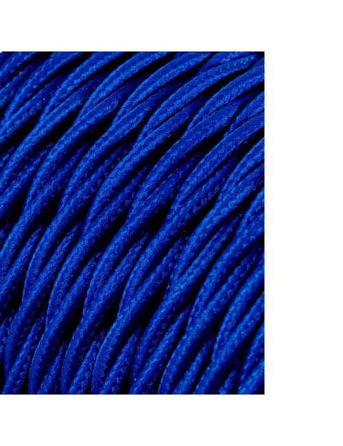 Cable textil trenzado 2x0,75mm azul 25m