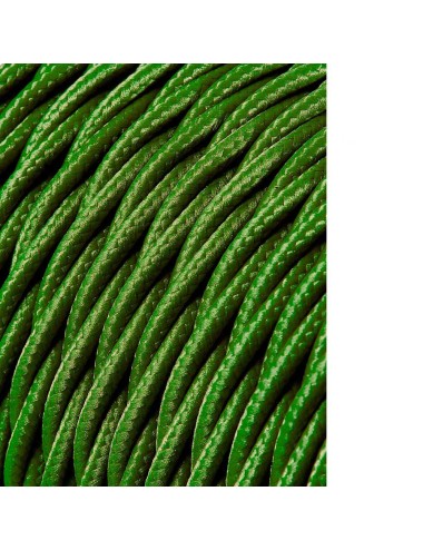 Cable textil trenzado 2x0,75mm verde 25m