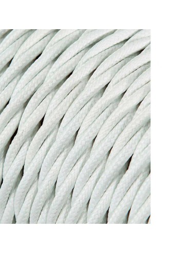 Cable textil trenzado 2x0,75mm gris plateado 25m