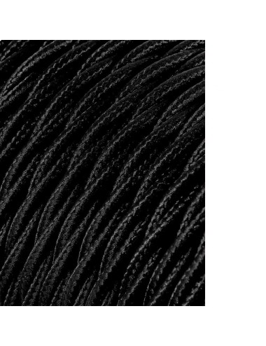 Cable textil trenzado 2x0,75mm negro 25m