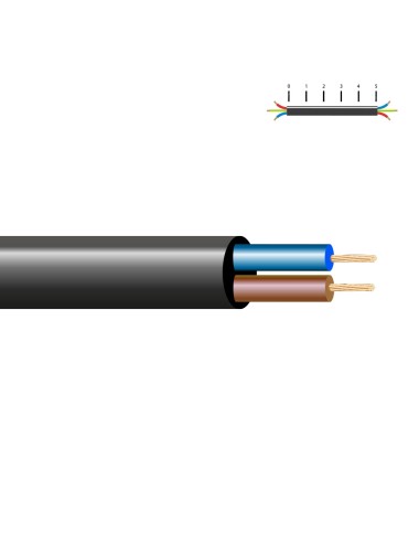 Manguera h05vv-f 2 x 1 mm², negra euro/m