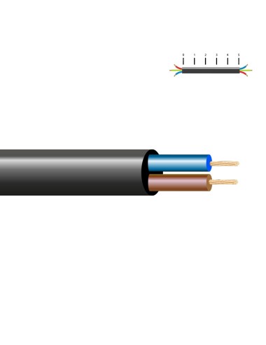 Manguera tubular vv-k06/1kv 2 x 2,5 mm², negra euro/m