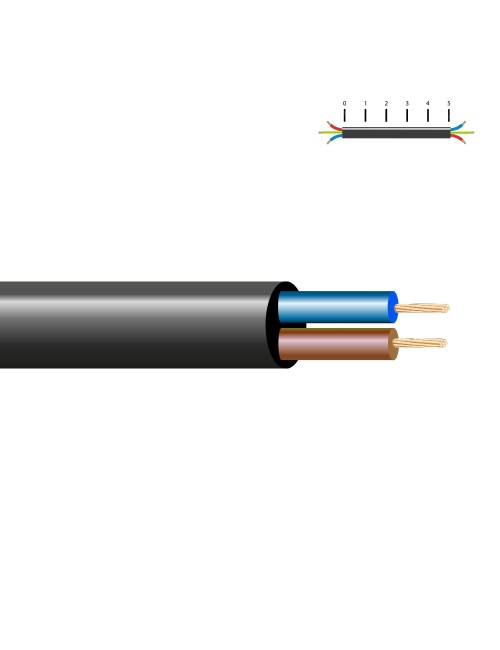 Manguera tubular vv-k06/1kv 2 x 2,5 mm², negra euro/m