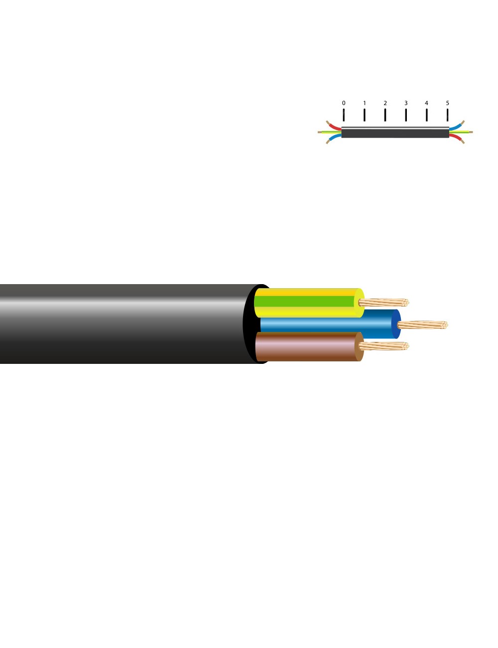 Manguera h05vv-f 3 g 1mm², negra euro/m