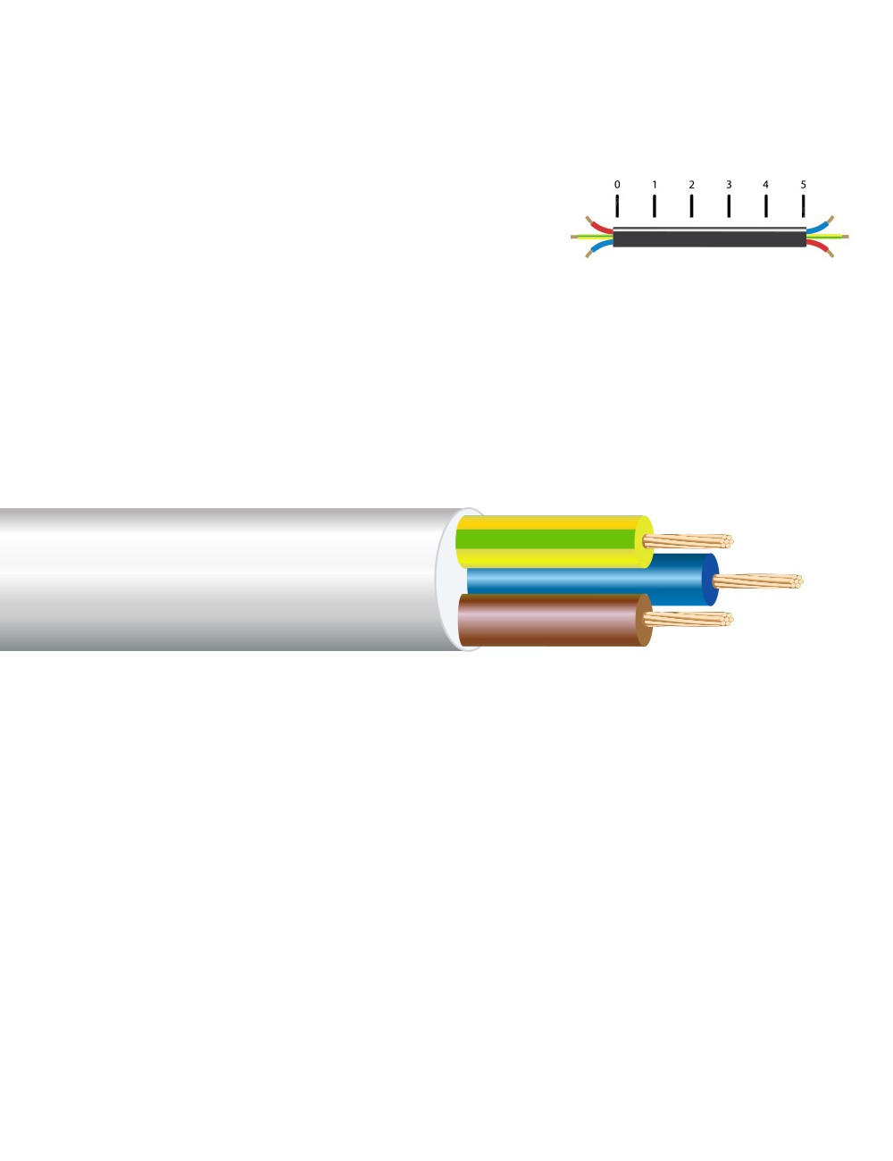 Manguera acrilica vv-k06/1kv 3 g 1,5 mm², blanca euro/m