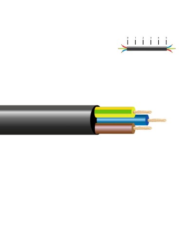 Manguera acrilica vv-k06/1kv 3 g 1,5 mm², negra euro/m