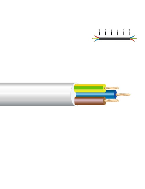 Manguera acrilica 3x2,5mm blanca euro/m