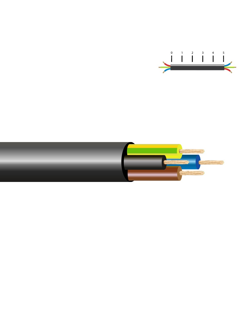 Manguera h05vv-f 4 g 1,0 mm², negra euro/m