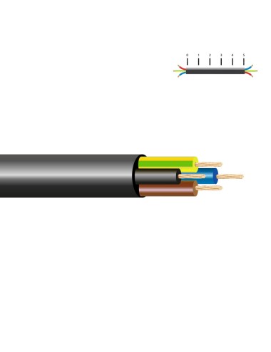 Manguera tubular vv-k06/1kv 4 g 1,5 mm², negra euro/m