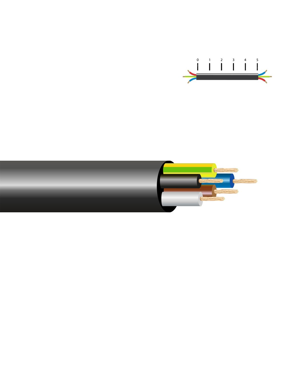 Manguera tubular vv-k06/1kv 5 x 2,50 mm² negra euro/m