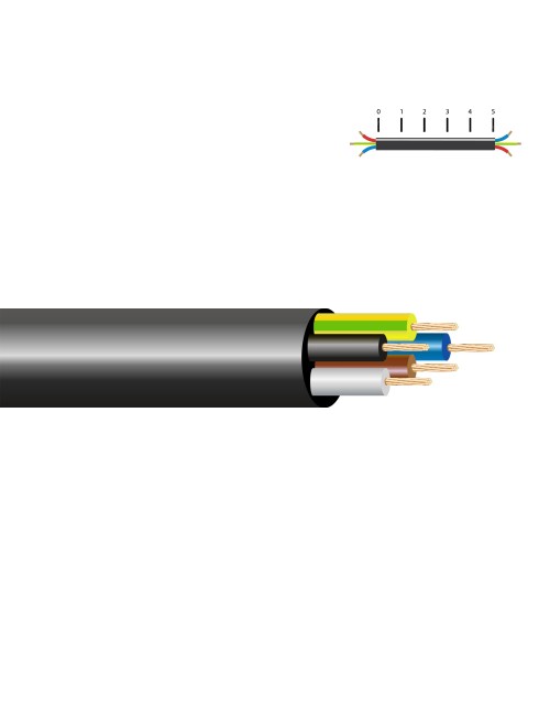 Manguera h05vv-f 7 x 1,0 mm² negra euro/m