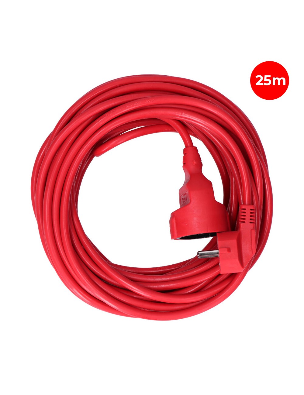 Prolongacion manguera t/tl 25m 3x1,5mm flexible roja edm