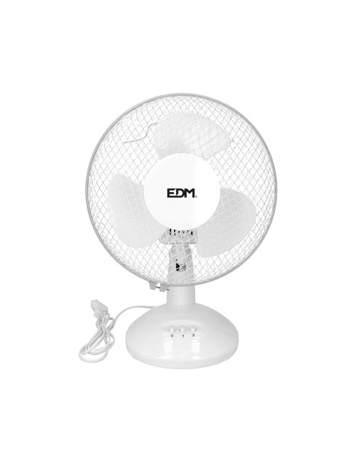 Ventilador de sobremesa. color blanco. potencia: 25w aspas: ø23  27x24x36cm edm