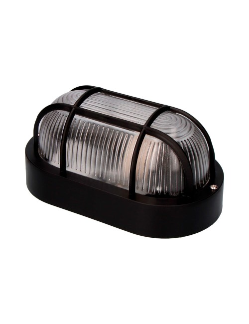 Aplique oval color negro 1xe27 40w 11,4x20,2x10cm modelo tarragona.