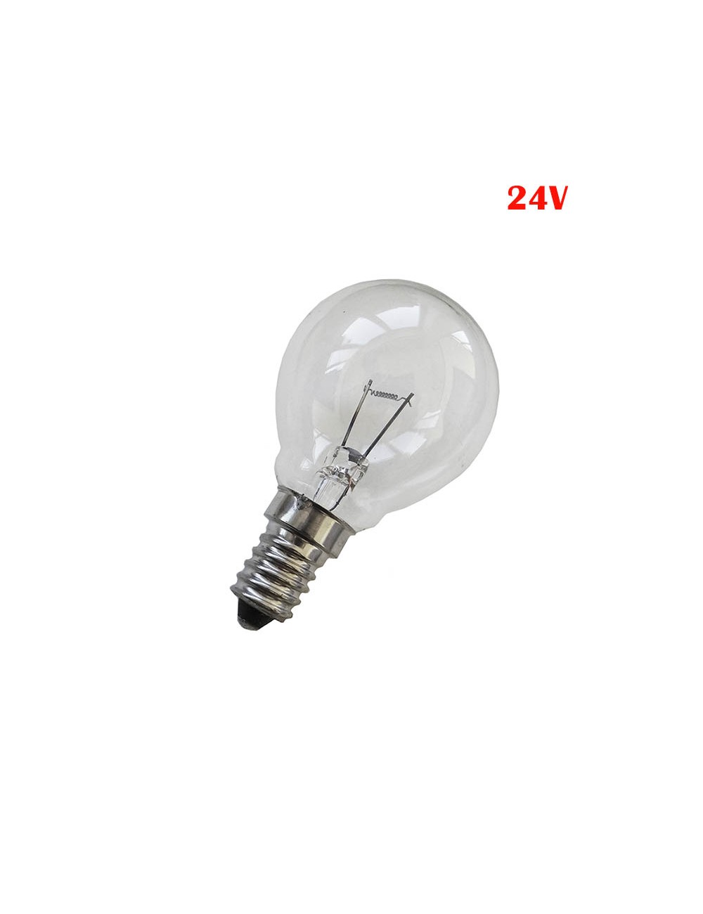 Bombilla incandescente esferica clara 40w e14 24v