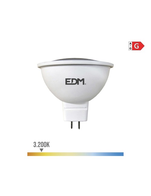 Bombilla dicroica led mr16 (gu5.3) 5w 12v 450lm 3200k luz calida ø5x5cm edm