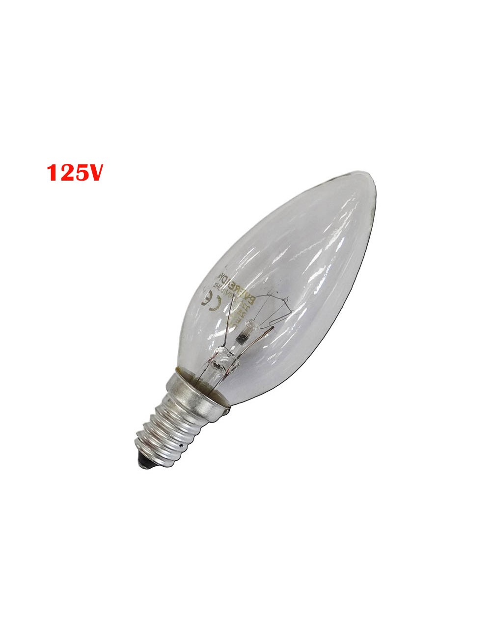 Bombilla incandescente vela clara 60w e14 125v (solo uso industrial)