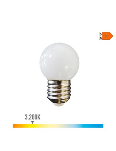 Bombilla esferica led e27 1,5w 130lm 3000k luz calida ø45x69mm edm