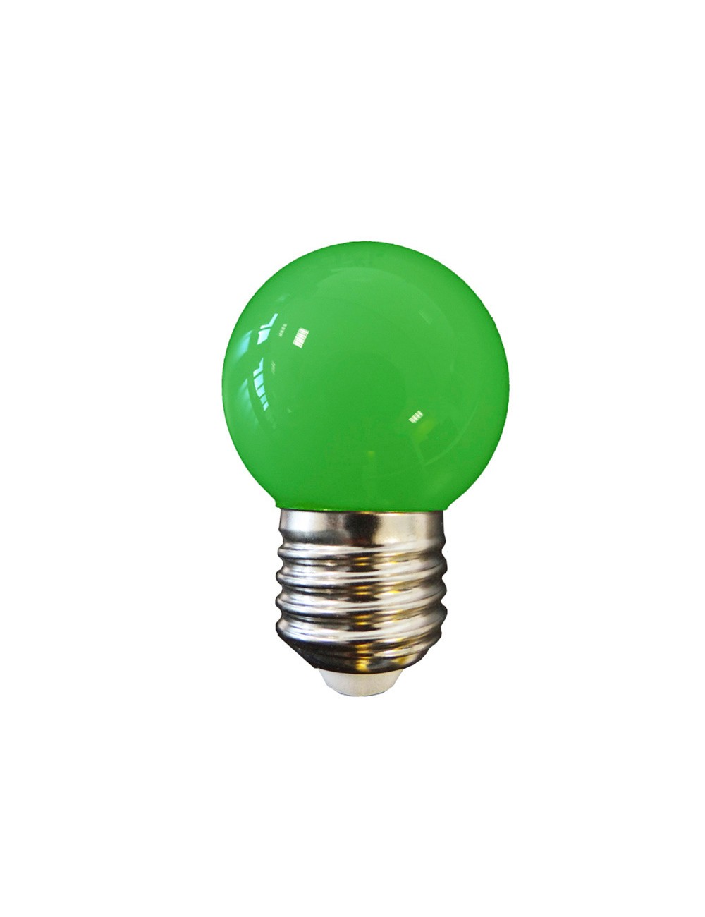 Bombilla esferica led e27 1w 80lm luz verde ø45x69mm edm