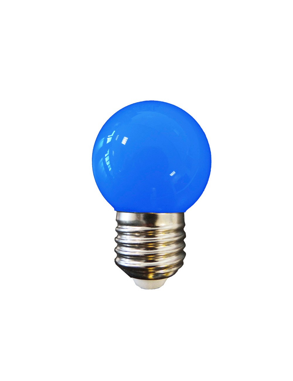 Bombilla esferica led e27 1w 80lm luz azul ø45x69mm edm