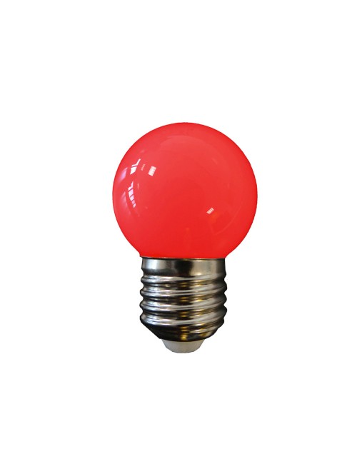 Bombilla esferica led e27 1w 80lm luz roja ø45x69 mm edm