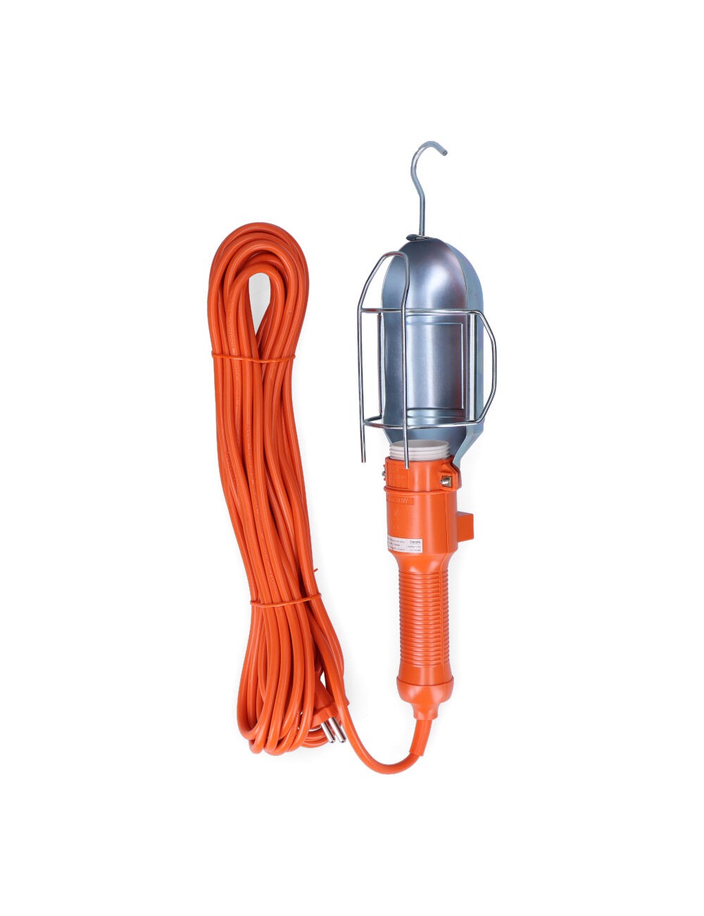 Lampara portatil con interruptor y gancho metalico. e-27 (5m de cable)