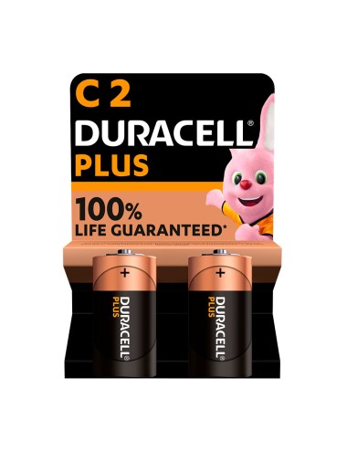 Pila alkalina duracell plus power c - lr14 1,5v (blister 2 unid. ø26,2x50mm