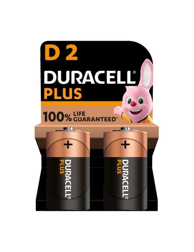 Pila alkalina duracell plus power d - lr20 1,5v (blister 2 unid.) ø34,2x61,5mm