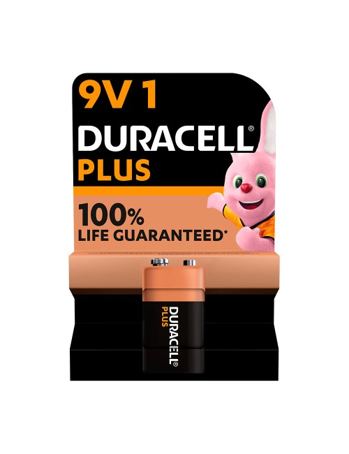 Pila alkalina duracell plus power 6lr61 9v (blister 1 unid.) 26,5x17,5x48,5mm