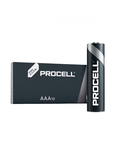 Pila alkalina procell duracell aaa - lr03 1,5v (caja 10 unid.) ø10,5x44,5mm