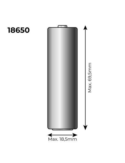 Pila de litio recargable 3,7v 2300mah (recambio ref: 36100/36105/36115/70390) mod: 18650 ø18´5mm x 69´5mm