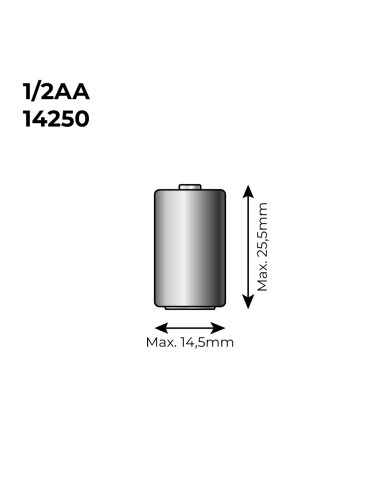 Pila de litio lpt2 150 1/2 3,6v (mod. 14250) 1200mah ø14,5x25,5mm