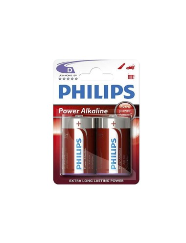 Pila alkalina phillips d - lr20 1,5v (blister 2 unid.) ø34,2x61,5mm