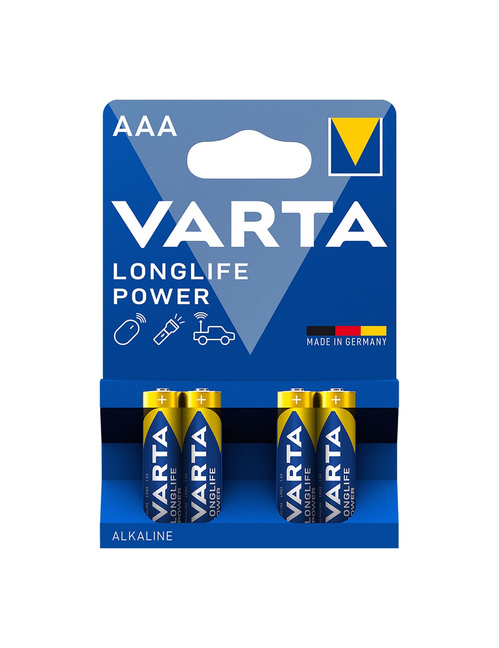 Pila varta alkalina longlife power aaa - lr03 (blister 4 unid.) ø10,5x44,5mm