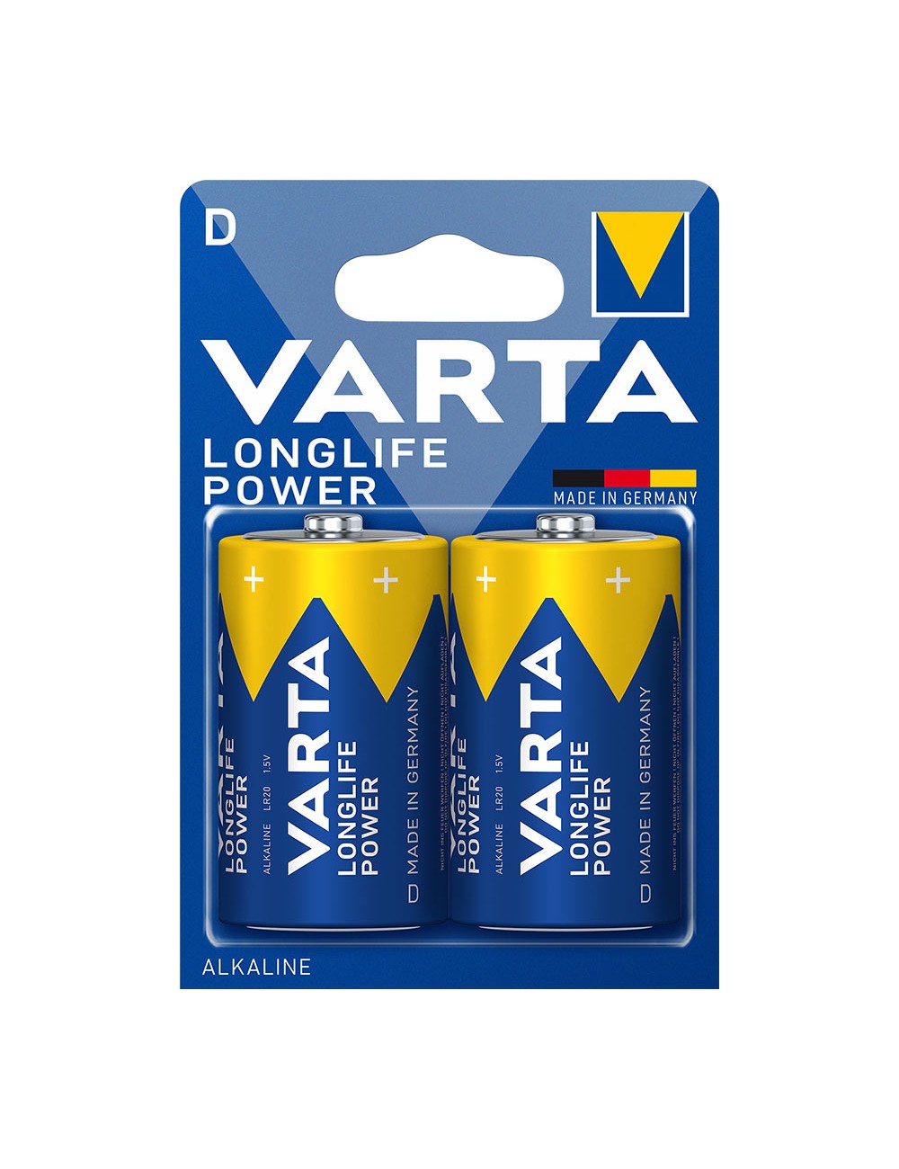 Pila varta alkalina longlife power d - lr20 (blister 2 unid.) ø34,2x61,5mm