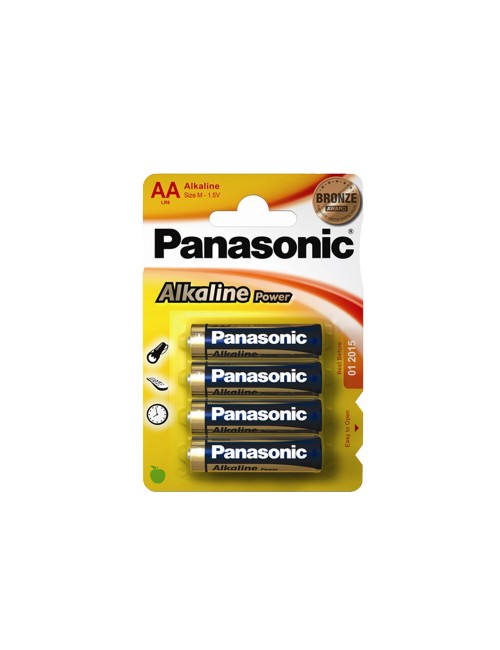 Pila alkalina panasonic bronze aa - lr06 1,5v (blister 4 unid.) ø14,5x50,5mm