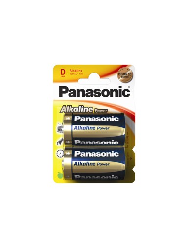 Pila alkalina panasonic bronze d - lr20 1,5v (blister 2 unid.) ø34,2x61,5mm