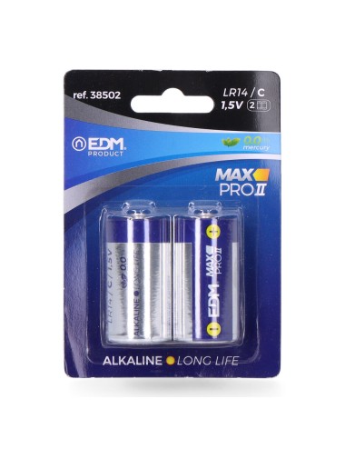 Pila alkalina long life c - lr14 1,5v (blister 2 unid.) ø26,2x50mm