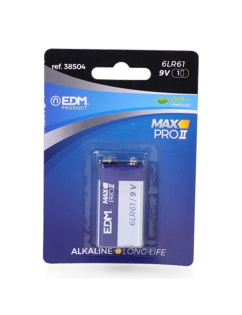 Pila edm alkalina long life 6lr61 - 9v (blister 1 unid.) 26,5x17,5x48,5mm