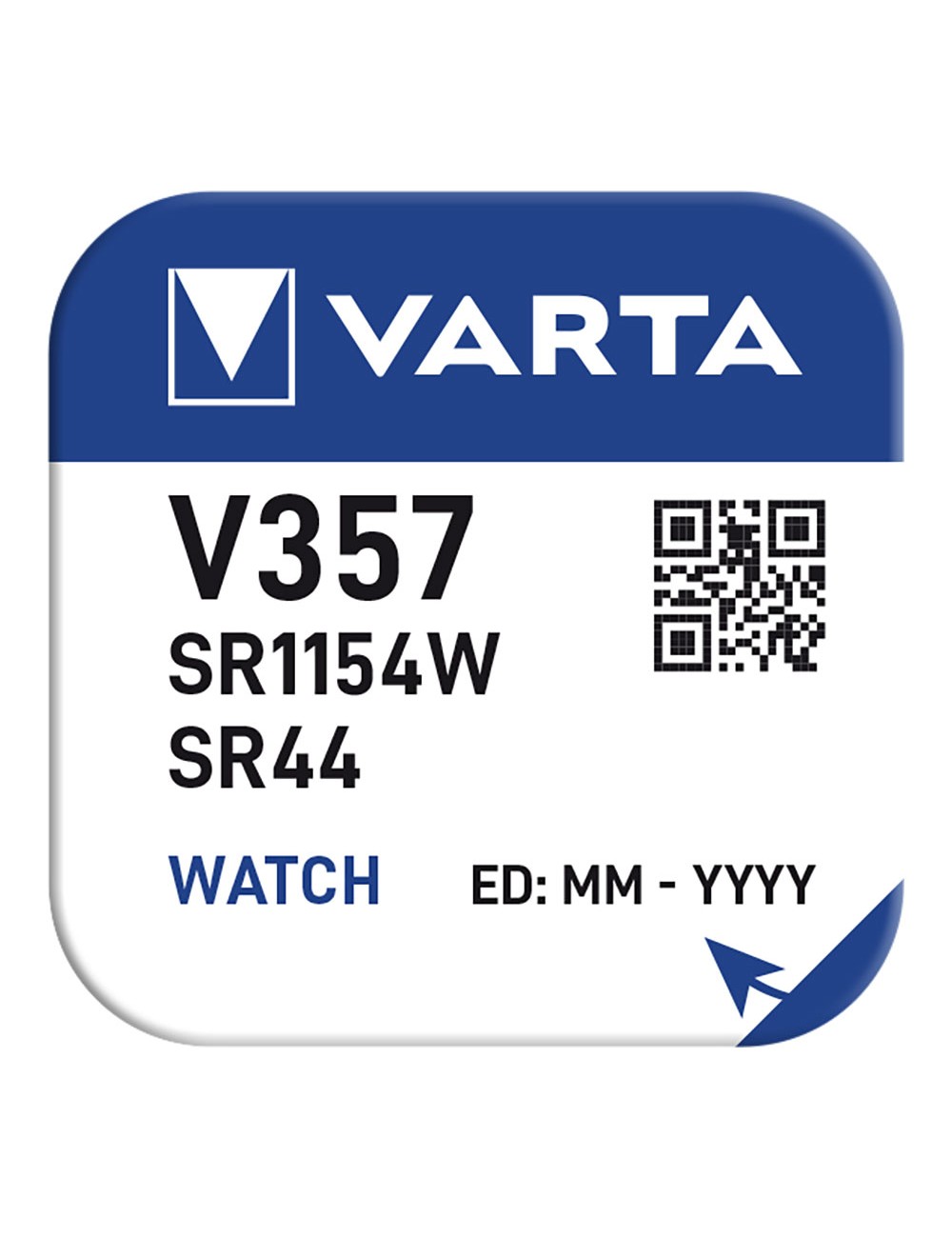 Micro pila de boton varta sr44 - v357 silver 1,55v (blister 1 unid.) ø11,6x5,4mmmicro pila de boton silver varta sr44 - v357 ...