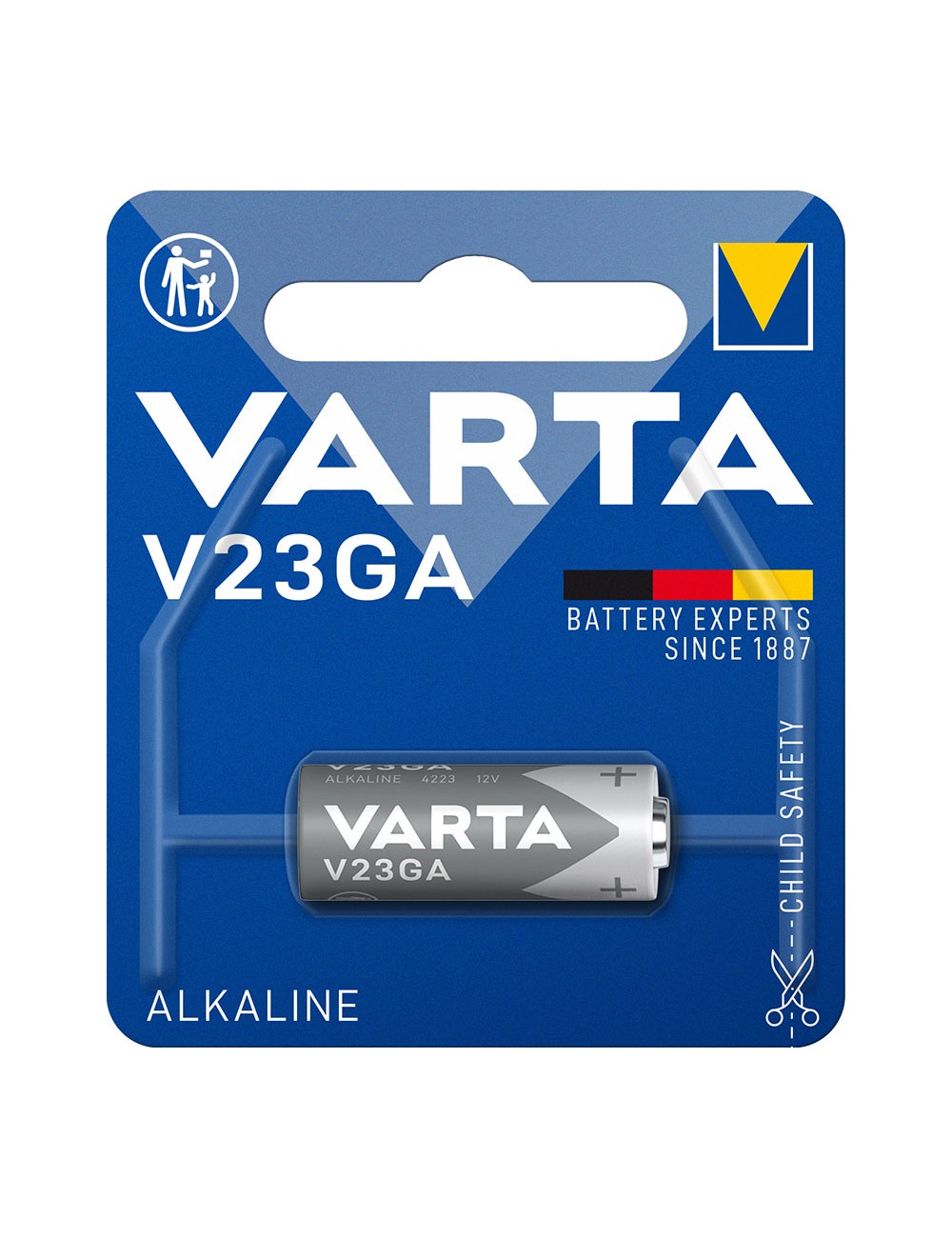 Pila alkalina v23ga (23a) 12v varta para mando a distancia (blister 1 unid.) ø10,3x28,5mm