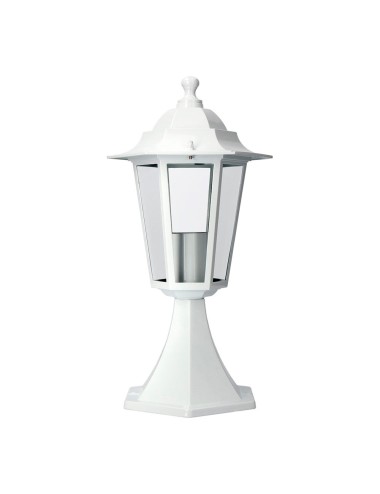 Farol de aluminio y cristal para muro ip44 e27 60w color blanco ø19,5x37,5cm modelo zurich